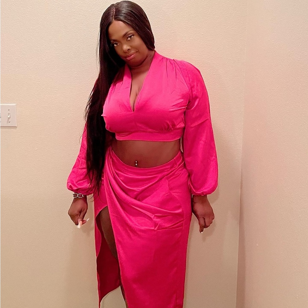 Eloquii 2 piece satin skirt set